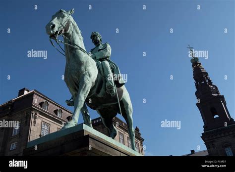 Equestrian Statue Of Frederik Vii In Front Of The Christiansborg Palace