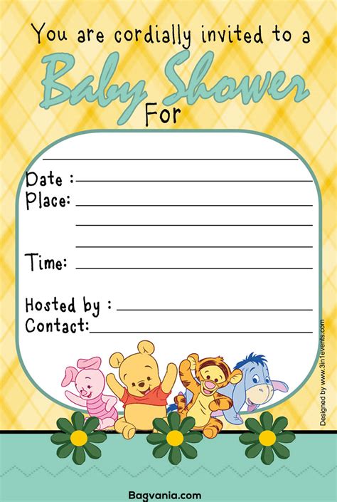 printable winnie  pooh birthday invitation wording