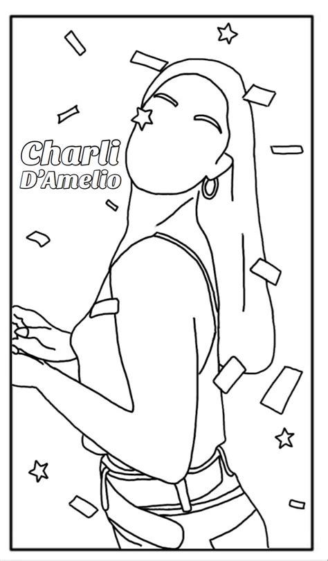 Charli Damelio Coloring Charli Damelio Amelio Charlidamelio Dixiedamelio Coloringpages