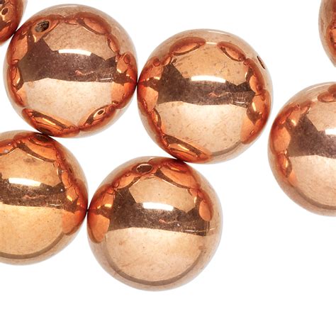 Bead Copper Finished Acrylic 17 18mm Round Sold Per Pkg Of 12