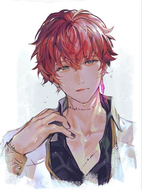 Red Hair Green Eyes Anime Boy