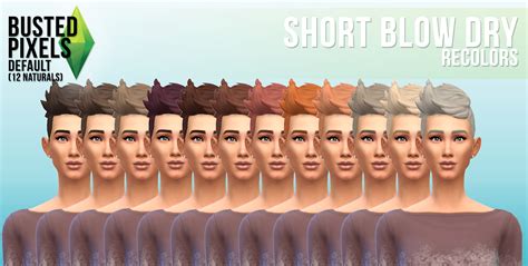 Busted Pixels Short Blow Dry Hairstyle Sims 4 Hairs