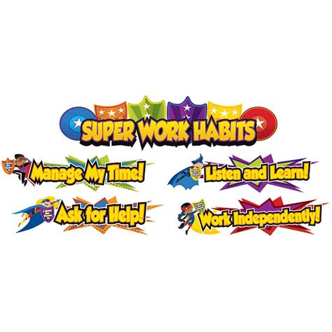 Super Power Super Work Habits Mini Bulletin Board Set Cd 110315