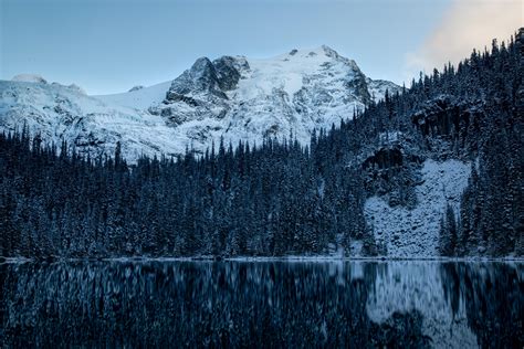 Fondos De Pantalla Paisaje Lago Nieve Invierno Canadá Columbia