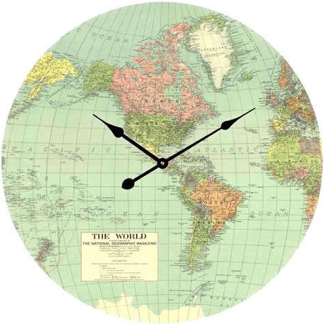 World Map Wall Clock With Images Wall Clock Clock World Map Wall