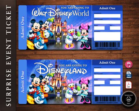 2022 Disneyland Printed Offline Tickets