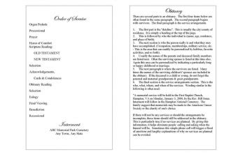 Create a blank funeral program. Ornate Cross Funeral Program Template - Elegant Memorials