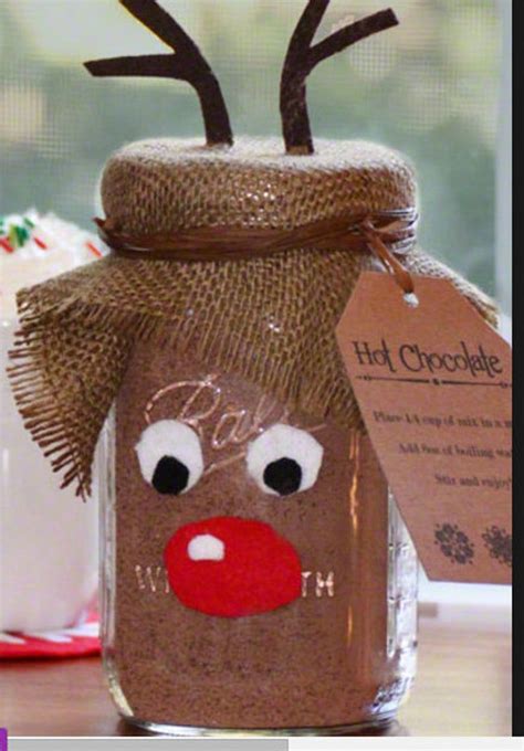 Reindeer Hot Chocolate In A Jar Mason Jar Christmas Crafts Reindeer