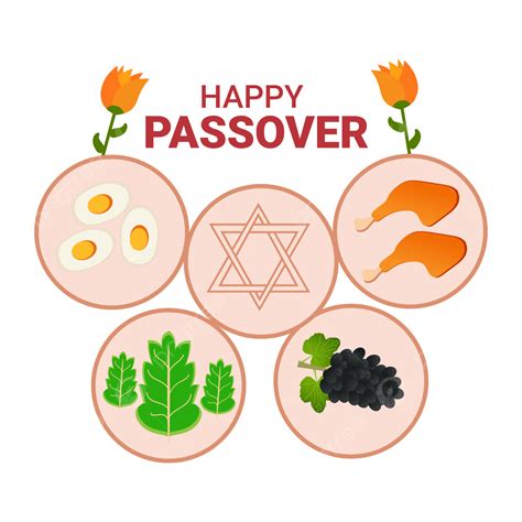 Happy Passover With Food Passover Pesach Jewish Png And Vector With