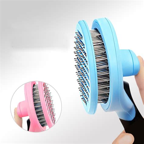 Pet Grooming Stainless Steel Tooth Comb Cat Hair Removal Retractable