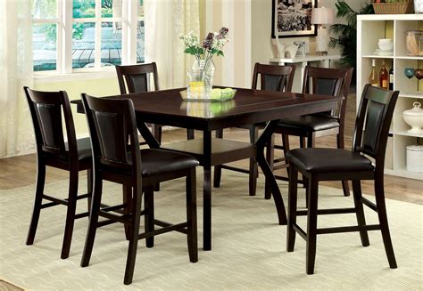 2 chairs and a dining table provide plenty of space for your. Furniture of America Dark Cherry Darcie 7-Piece Wood Counter Height Dining Set