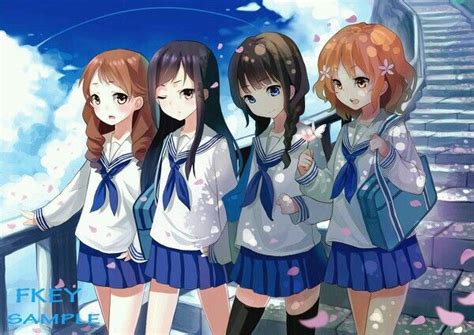 Chicas Anime Kawaii Dibujos De 4 Mejores Amigas Como Superar La