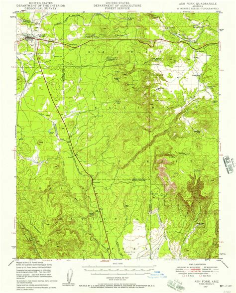 Ash Fork Arizona 1947 1957 Usgs Old Topo Map Reprint 15x15 Az Quad