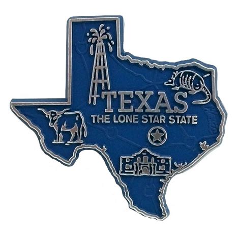 Texas The Lone Star State Map Fridge Magnet