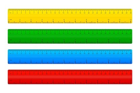 Premium Vector Inch And Metric Plastic Rulers In Different Colors