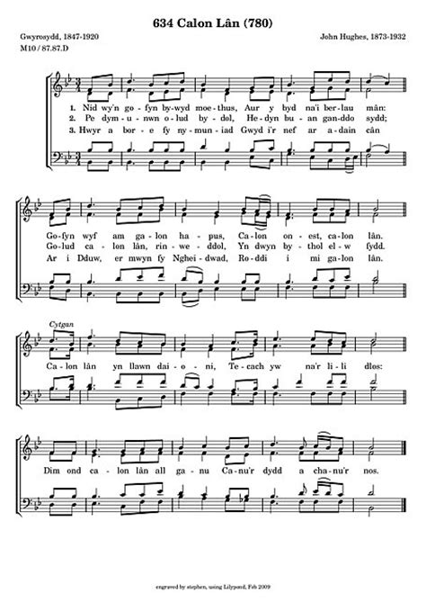 Por ello, guiainfantil.com nos invita a compartir con los niños, a cantar con ellos esta canción navideña en latín, que en español se traduce. Calon Lân SATB - Noten - Cantorion, Freie Noten ...