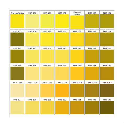 15 Word Pantone Color Chart Templates Free Download