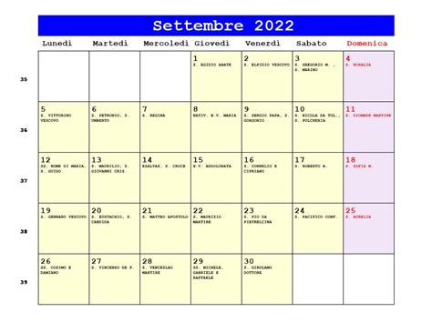 Calendario Settembre 2022 Da Stampare Equinozio Di Autunno