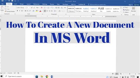 How To Create A New Document In MS Word YouTube