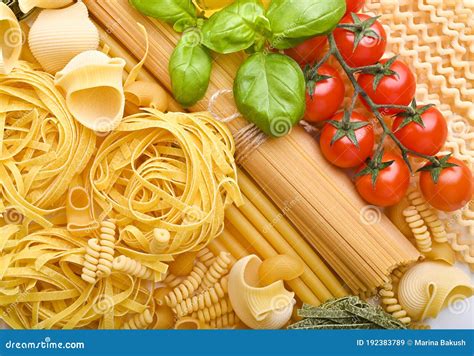 A Group Of Different Types Of Italian Pasta Traditional Pasta From