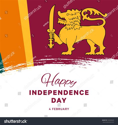 Happy Independence Day Sri Lanka Banner Stock Vector Royalty Free