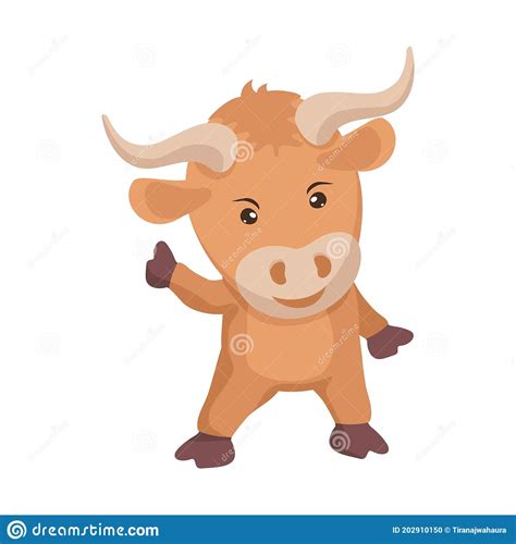Little Ox Or Bull Vector Illustration Stock Vector Illustration Of