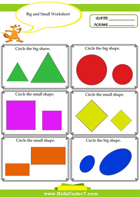 Big And Small Worksheet Craetive Kids Colouring