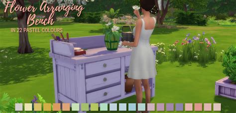 Flower Arranging Bench In 22 Pastel Colours Simlish Designs