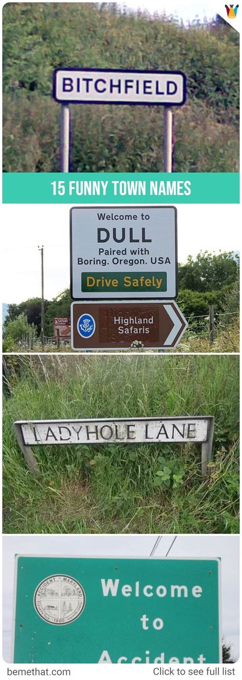 15 Funny Town Names That Will Make You Giggle Funny Town Names Town