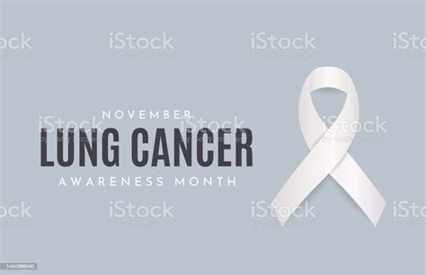 Lung Cancer Awareness Month Card November Vector Stock Illustration