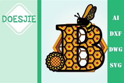Bee Letters Multi Layer Mandala Honeycomb Alphabet Bundle 540515