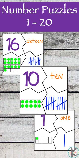 Kindergarten Worksheets And Games Free Number 1 20 Puzzles