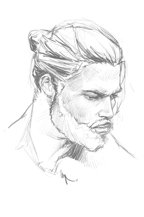 Bearded Man Side Profile Drawing Beard Style Corner