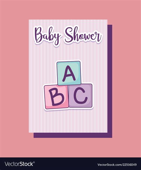 Baby Shower Card With Alphabet Blocks Royalty Free Vector