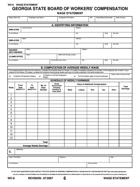 Georgia Workers Compensation Writable Forms Fill Out And Sign