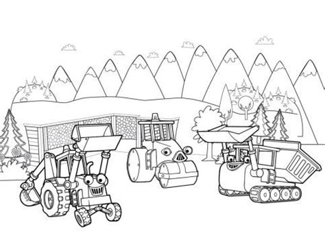 Bob the builder at work. Scoop, Roley & Muck Coloring Page | Coloring pages ...