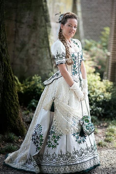 Victorian Gown Reproduction From 1873 Silk And Beetle Wing Embroidery