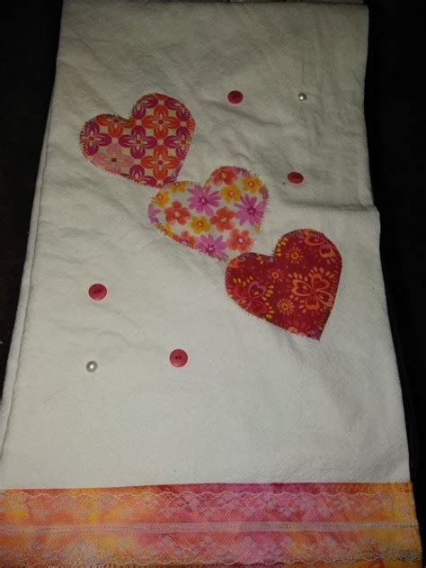 Valentines Flour Sack Towel Crafts Diy Crafts Flour Sack Towels