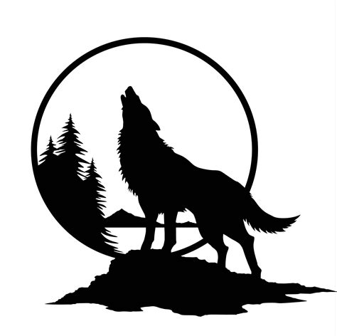 Wolf Howling At Moon Silhouette At Getdrawings Free Download