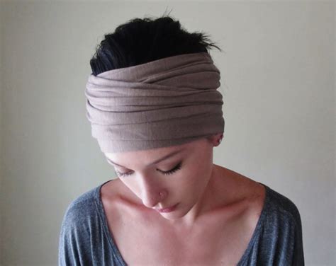 Khaki Head Scarf Ecoshag Head Wraps For Women Extra Wide Tan Etsy