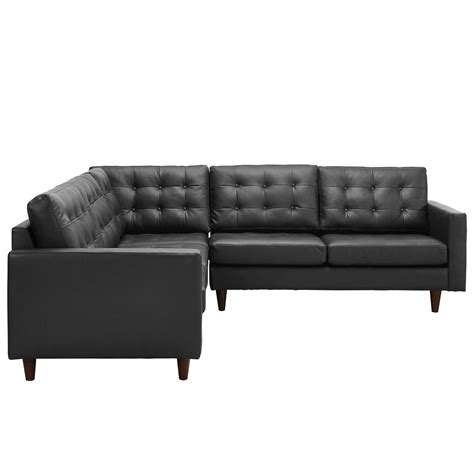 Era L Shaped Leather Sectional Sofa Black Froy