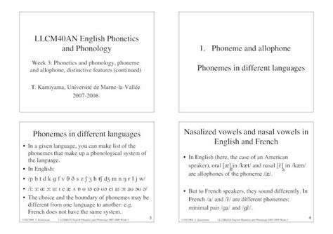 Pdf Phonemes In Different Languages Nasalized Vowels And Nasal Takekik Free Fr