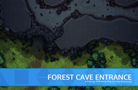 Forest Cave Entrance Dandd Map For Roll20 And Tabletop — Dice Grimorium