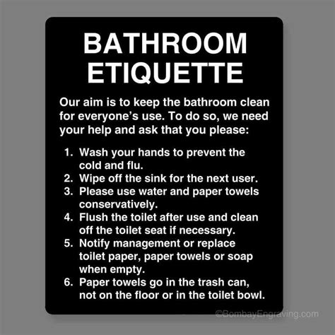 Bathroom Etiquette Signs To Tell The User About Keeping The Hygiene