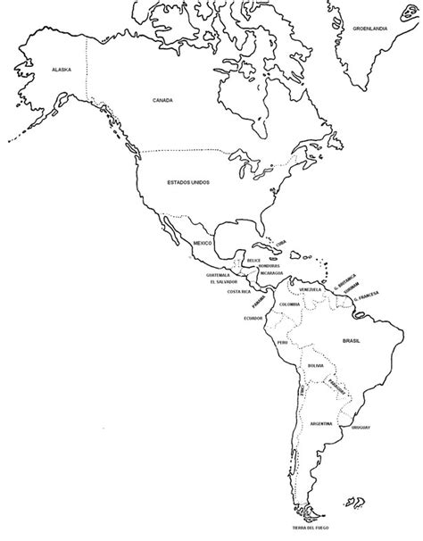 Mapa De Am Rica Para Colorear Mapa De Am Rica