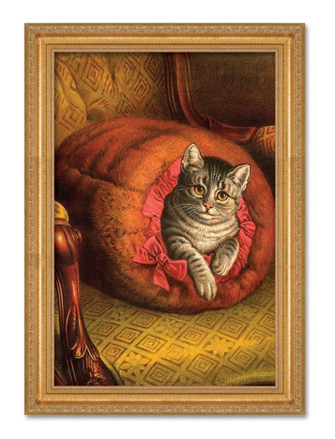 1800s Cat Painting Victorian Illustration Illustration Art Vintage