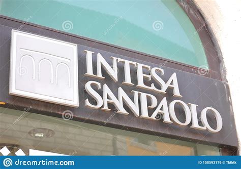 Intesa Sanpaolo Bank Italy Editorial Stock Image Image Of Money 158593179