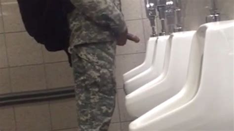 Urinal Spy Black Marine Caught Hardon At Urinals My Own Private