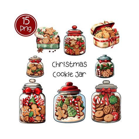 Christmas Cookie Jar Svg Clipart Gingerbread Cookie Box Etsy