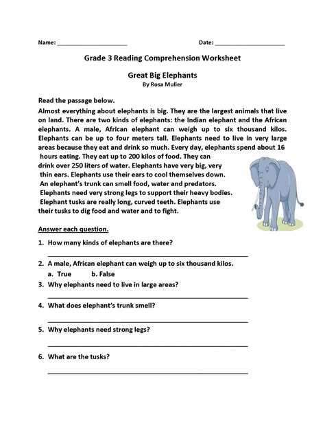 Over 100 free children's stories followed by comprehension exercises, as. Printable Reading Comprehension Worksheets For Grade 3 Pdf - kidsworksheetfun
